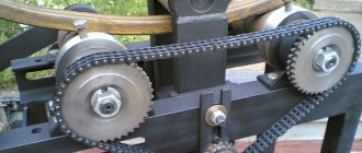 Bending a profile pipe on a homemade machine