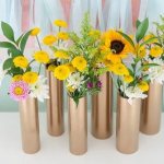 You can make beautiful vases for apartment decor from an unnecessary pipe.