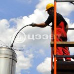Maintenance of a metal flue in a boiler room