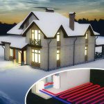 Underground geothermal heating of a house using the heat of the earth