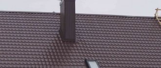 Проход дымохода через кровлю из металлочерепицы