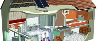 Heating system in a two-story house